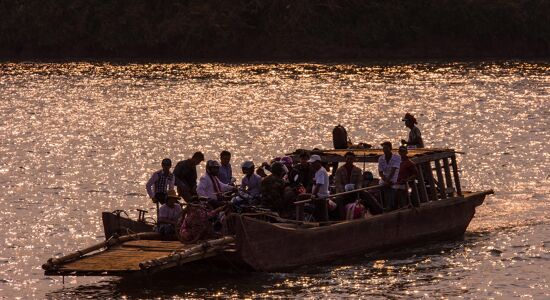 Chiang Khong Ferry on Mekong R